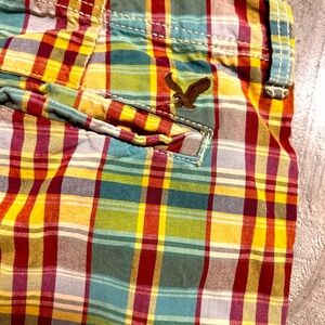 American Eagle Colorful Plaid Shorts 30